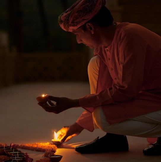 A beautifully restored heritage deluxe room with traditional Rajasthani architecture